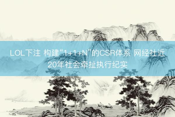 LOL下注 构建“1+1+N”的CSR体系 网经社近20年社会牵扯执行纪实