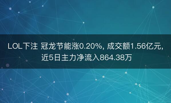 LOL下注 冠龙节能涨0.20%， 成交额1.56亿元， 近5日主力净流入864.38万