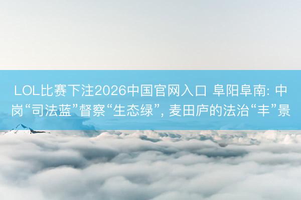 LOL比赛下注2026中国官网入口 阜阳阜南: 中岗“司法蓝”督察“生态绿”, 麦田庐的法治“丰”景