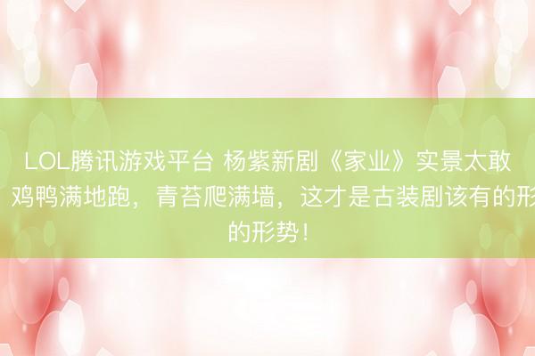 LOL腾讯游戏平台 杨紫新剧《家业》实景太敢拍！鸡鸭满地跑，青苔爬满墙，这才是古装剧该有的形势！