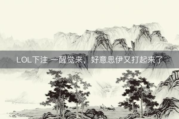 LOL下注 一醒觉来，好意思伊又打起来了